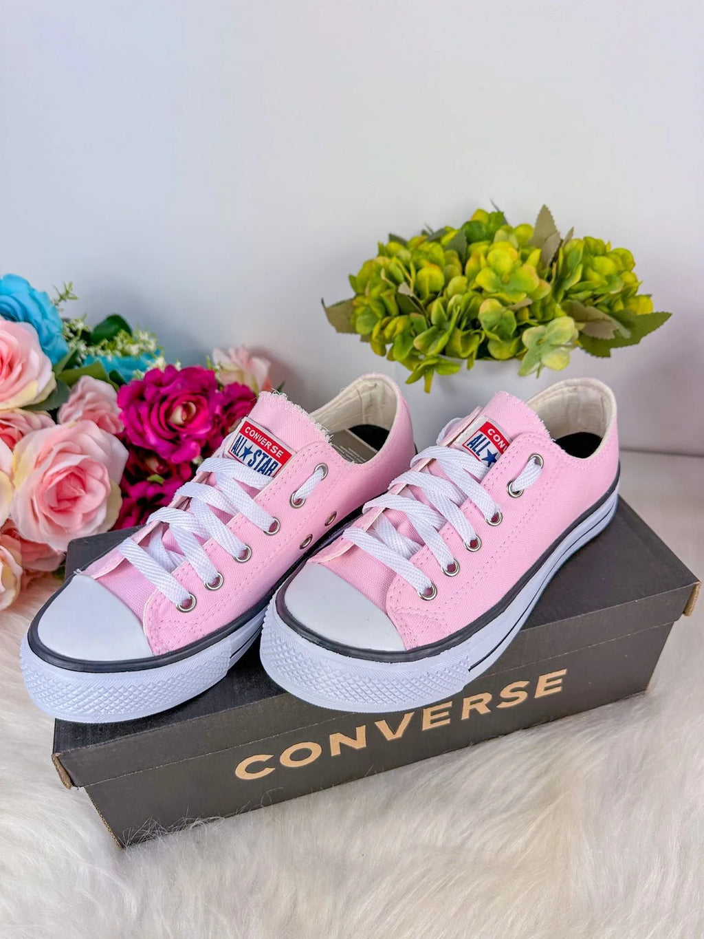 Tenis All Star Cano Baixo Rosa Bebe - Glamim