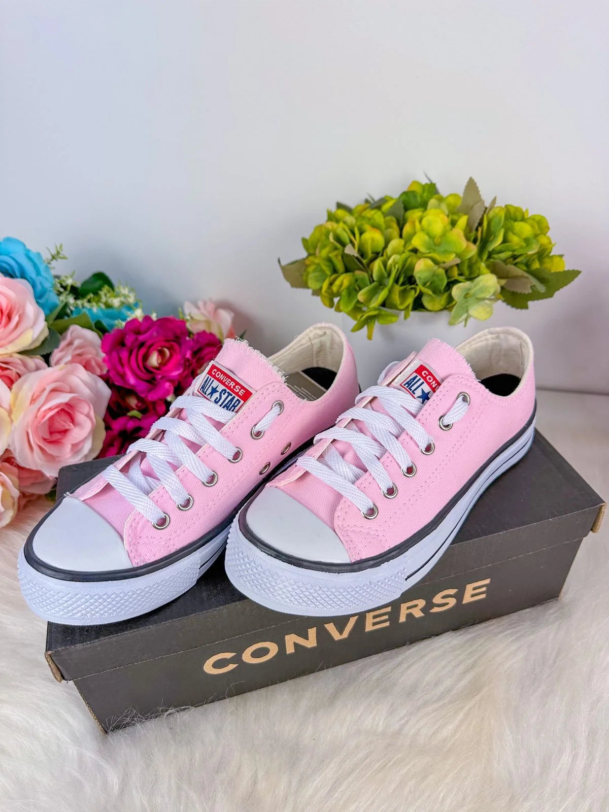 Tenis All Star Cano Baixo Rosa Bebe - Glamim