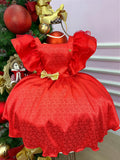 Vestido Banana Club Vermelho Laço Dourado - Glamim