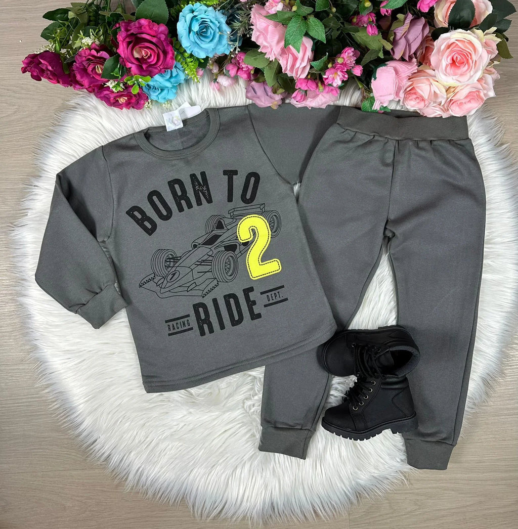 Conjunto Inverno Taita Kids Menino Carro Cinza