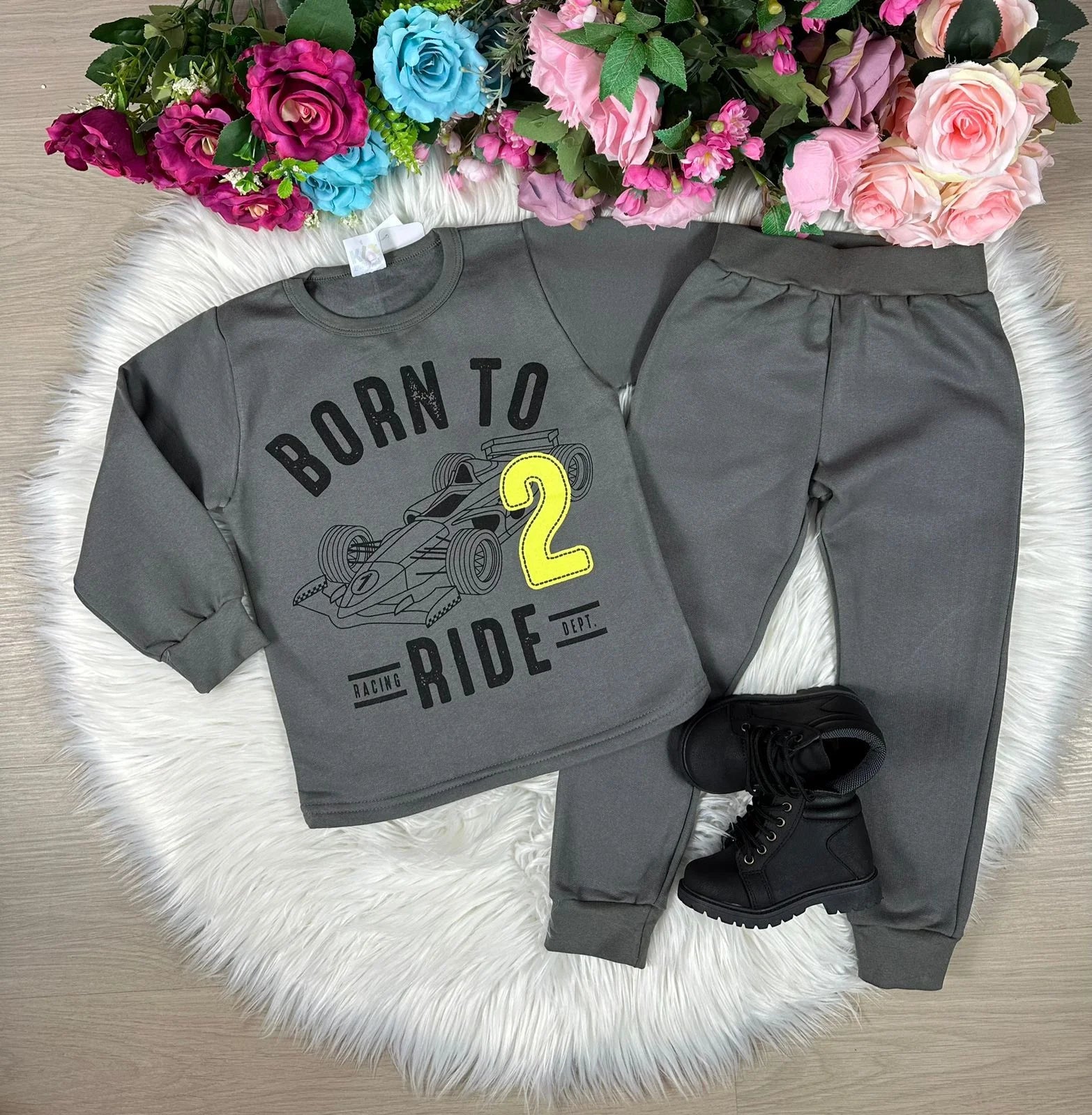 Conjunto Inverno Taita Kids Menino Carro Cinza