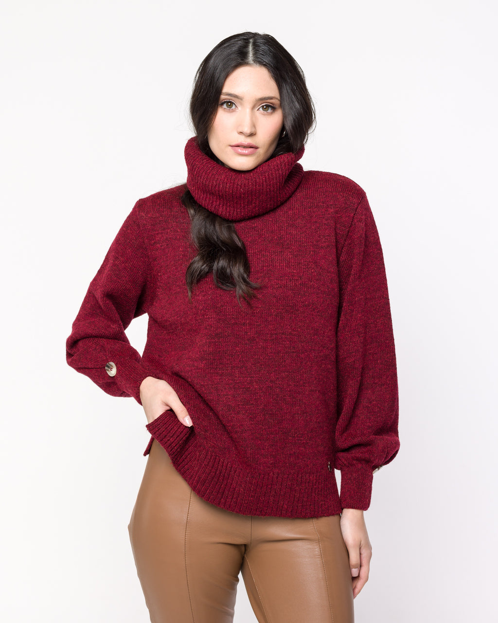 Blusa Bárbara Prega no punho com botão - TRICOT