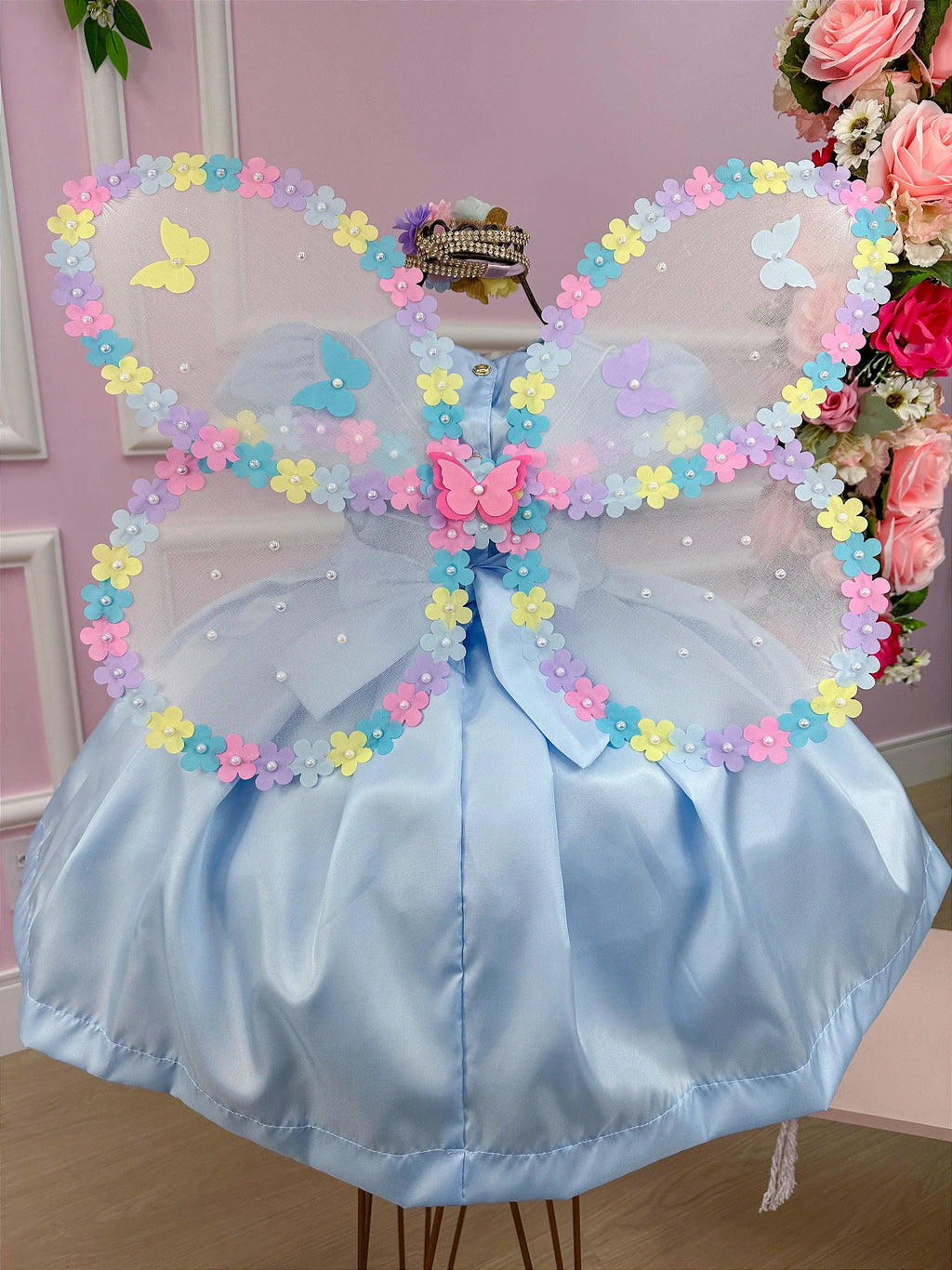 Vestido Jardim Encantado Azul Bebe - DAMINHA