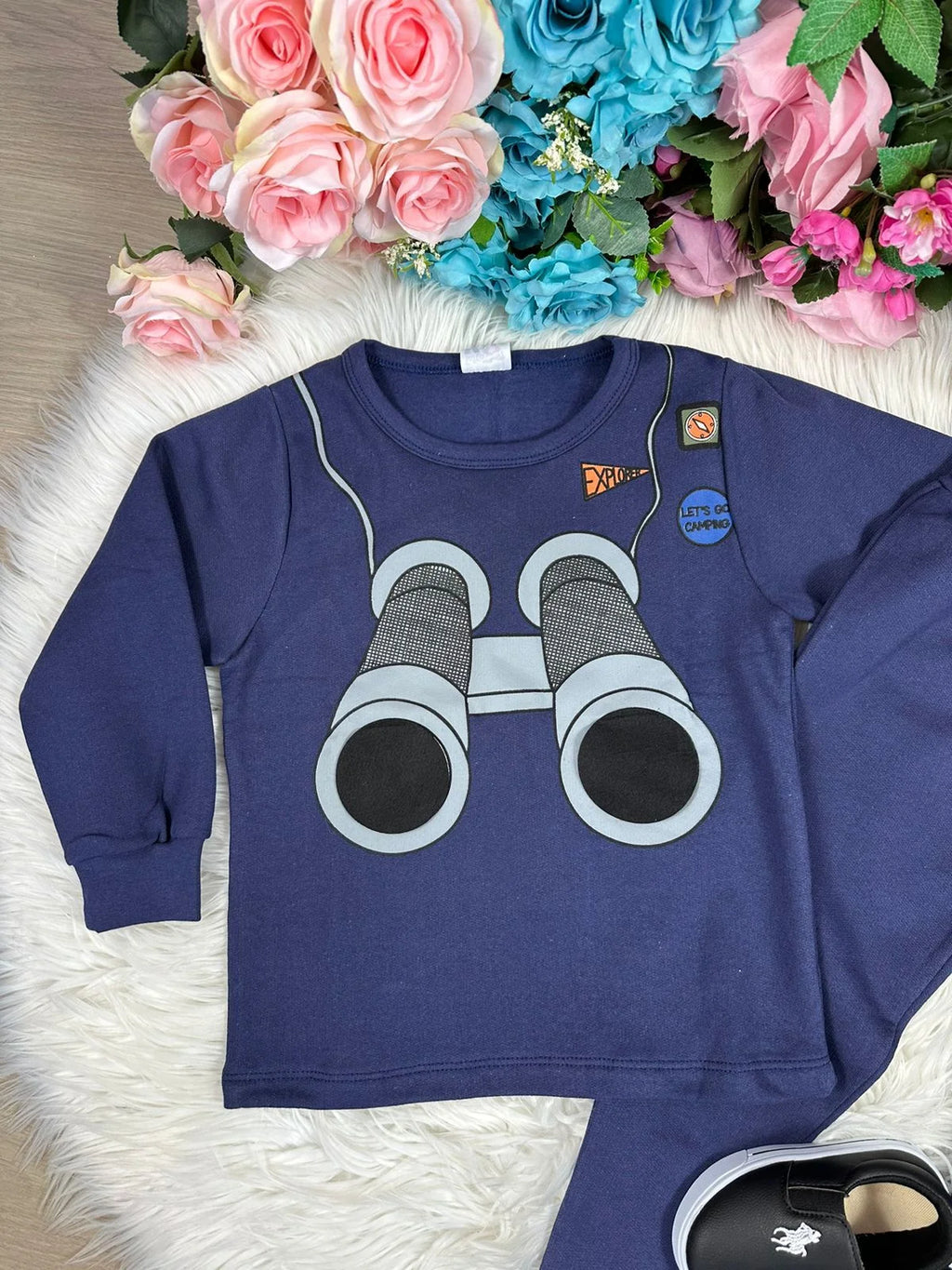Conjunto Inverno Taita Kids Menino Binoculos Azul