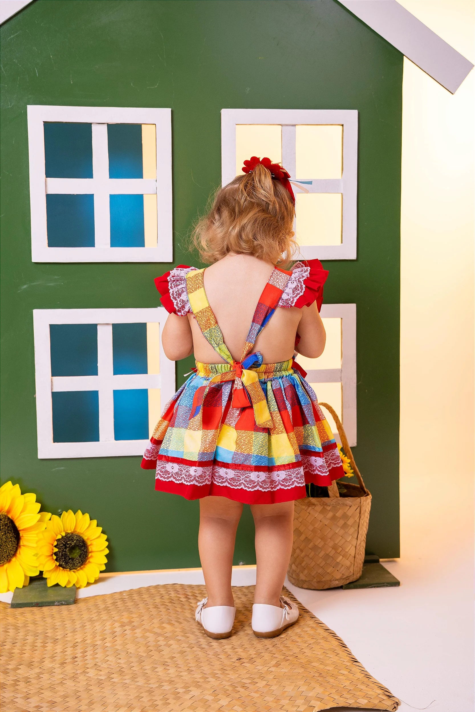 Romper/Vestido Princesa Belli Junino Vermelho