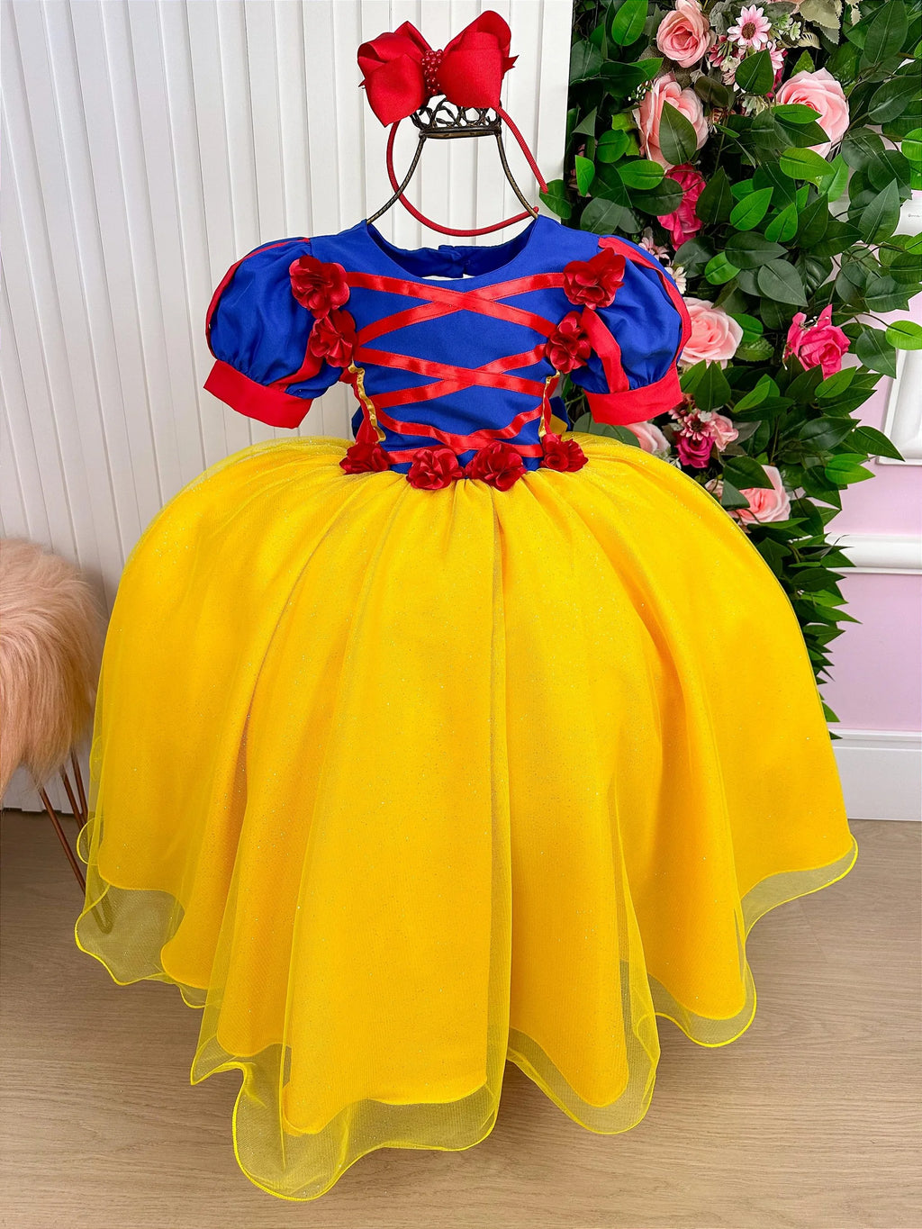 Vestido Bella Child/Fantasia Longa Branca de Neve Glamim