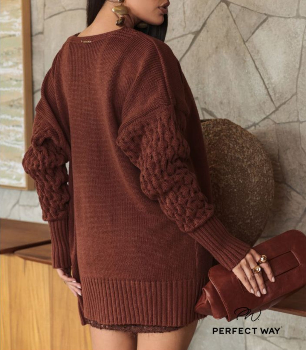 CARDIGÃ DE TRICOT FEMININO PERFECT WAY