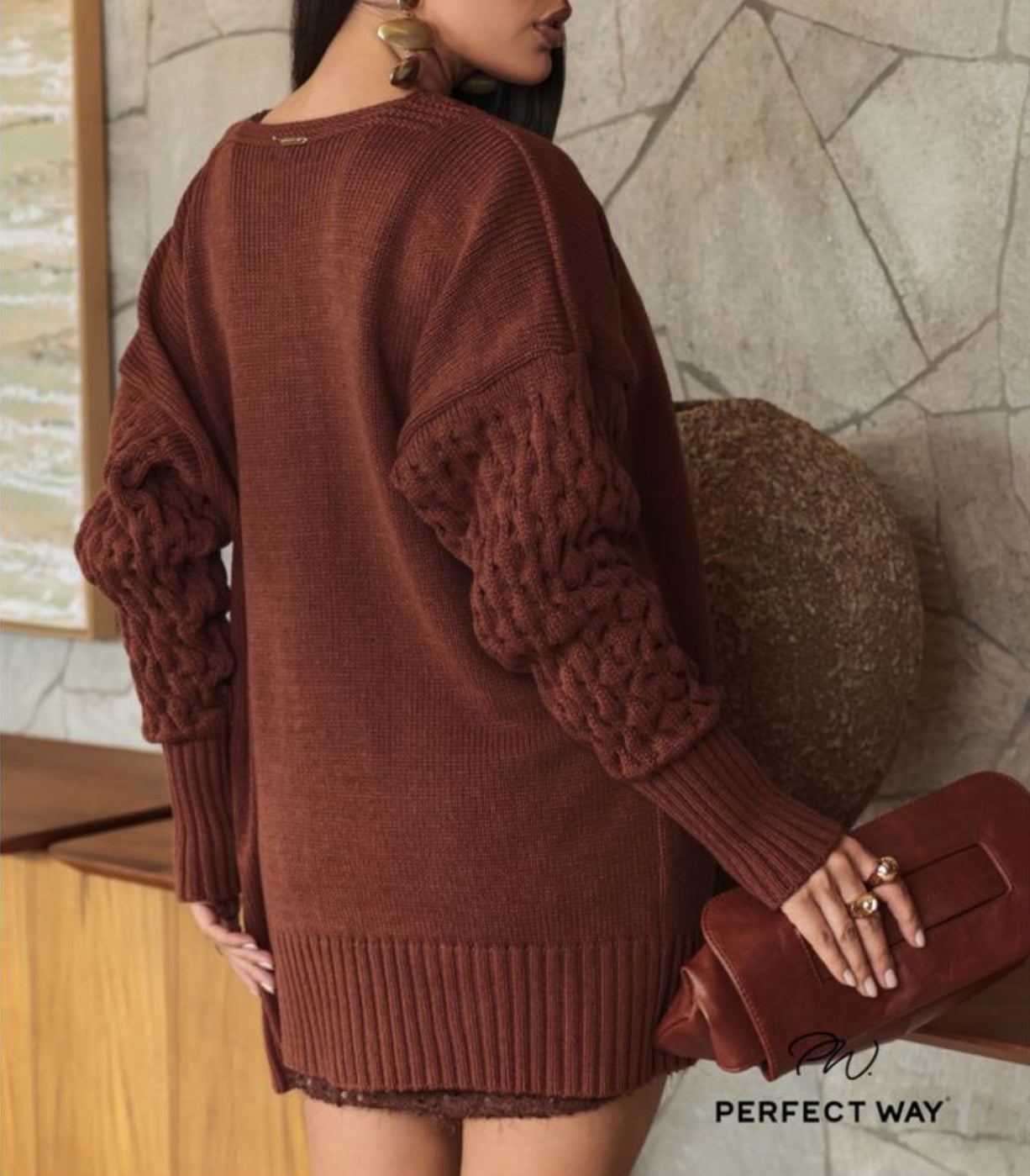 CARDIGÃ DE TRICOT FEMININO PERFECT WAY