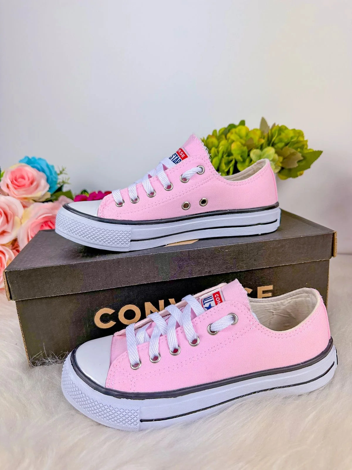 Tenis All Star Cano Baixo Rosa Bebe - Glamim