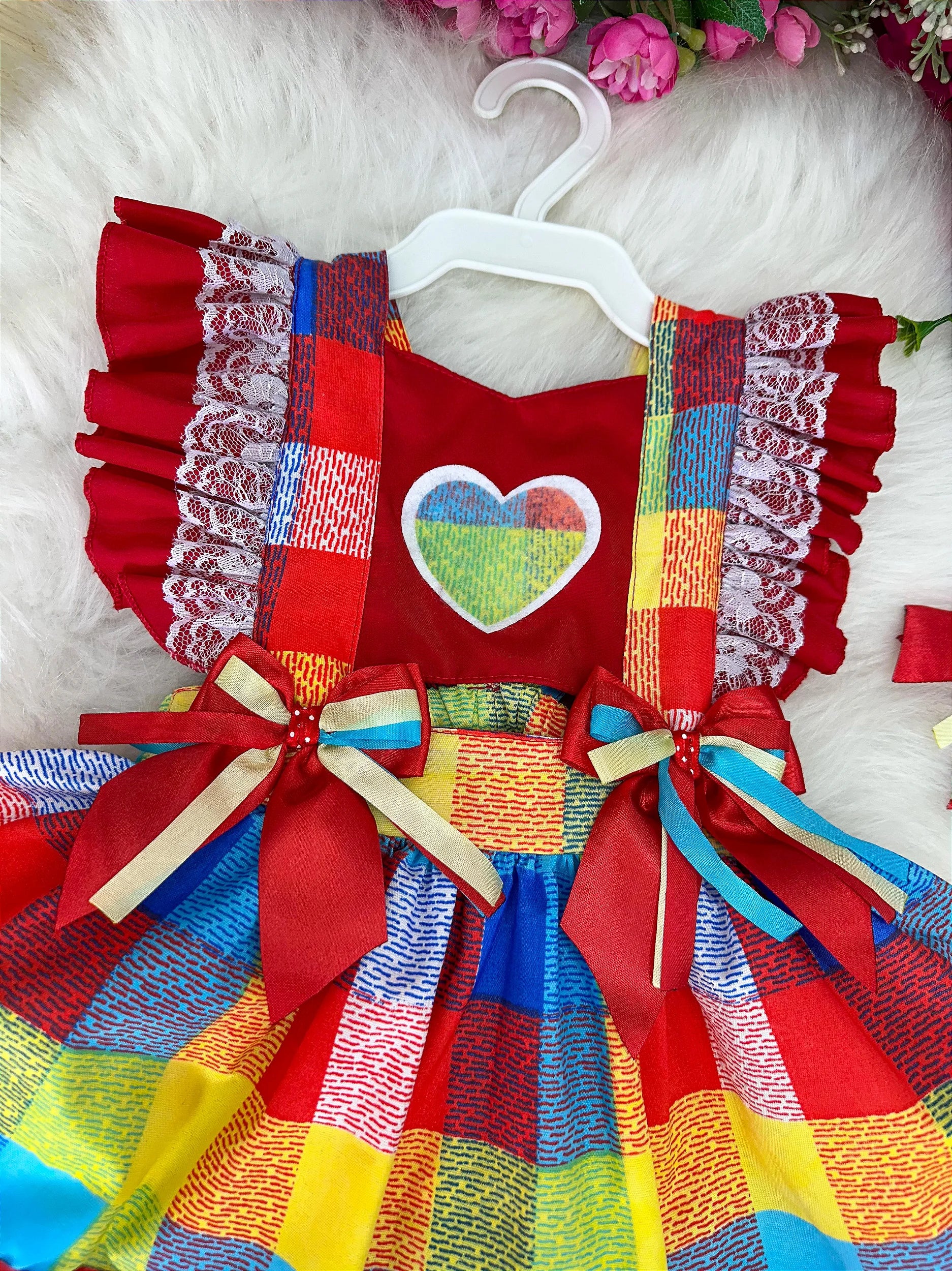 Romper/Vestido Princesa Belli Junino Vermelho