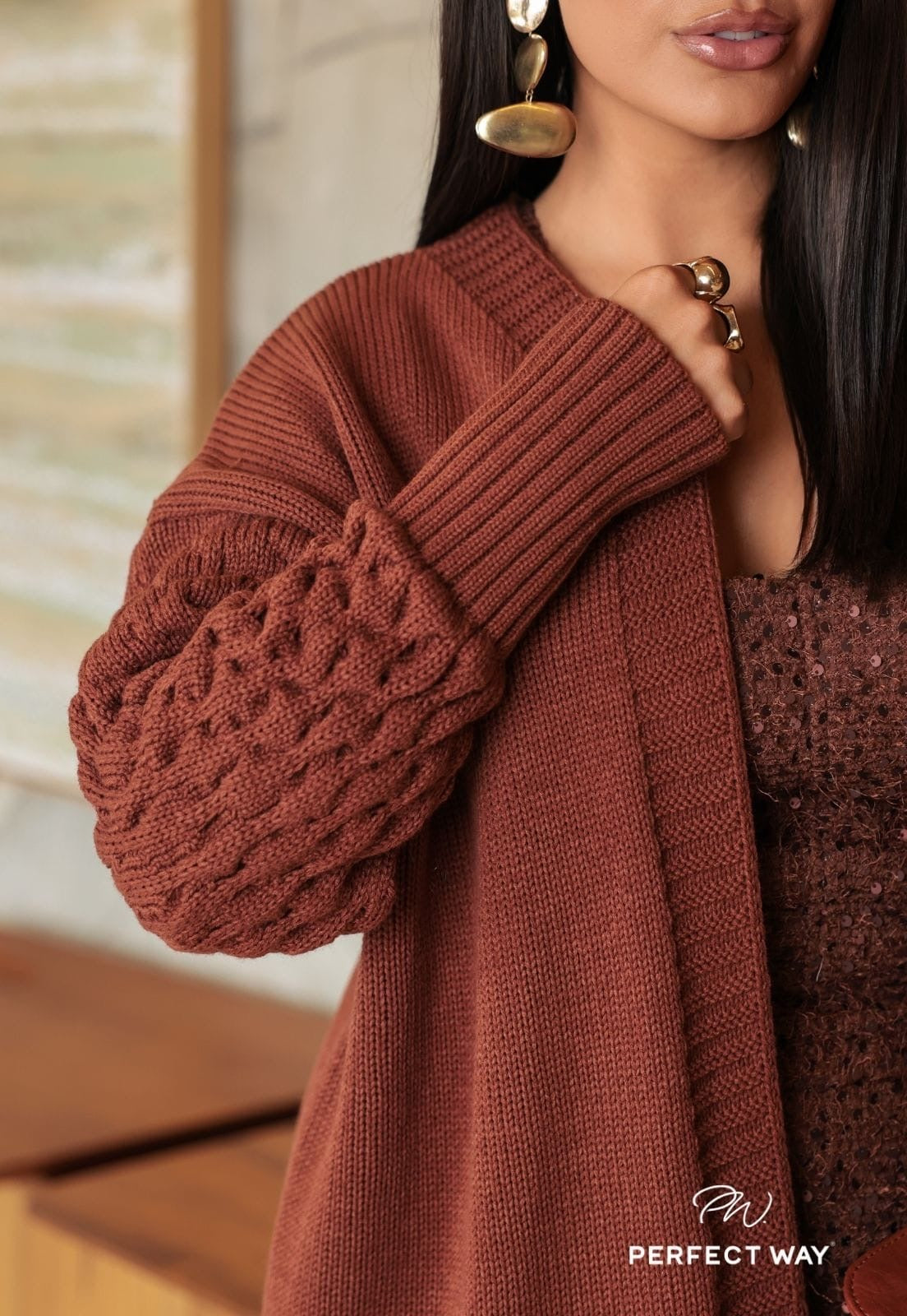CARDIGÃ DE TRICOT FEMININO PERFECT WAY