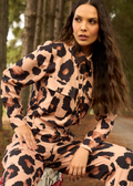 CAMISA LOVE-ME NOITE ESTRELADA ANIMAL PRINT