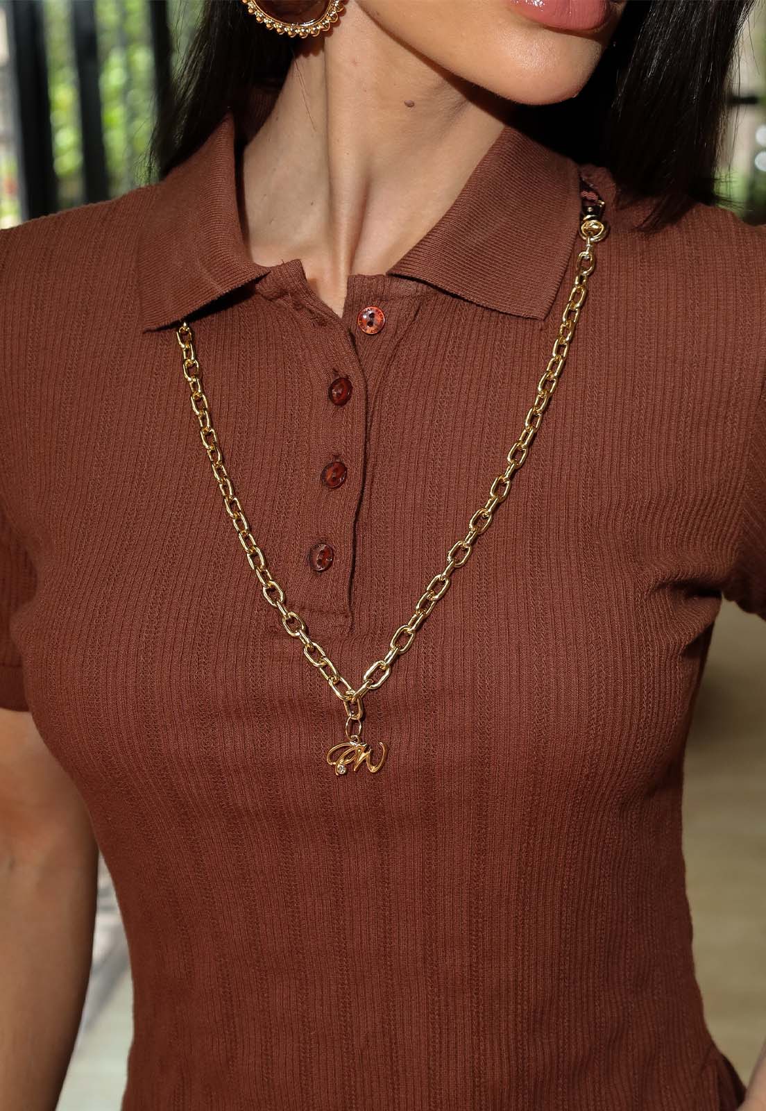 T- SHIRT GOLA POLO DET CORRENTE E METAL - PERFECT WAY