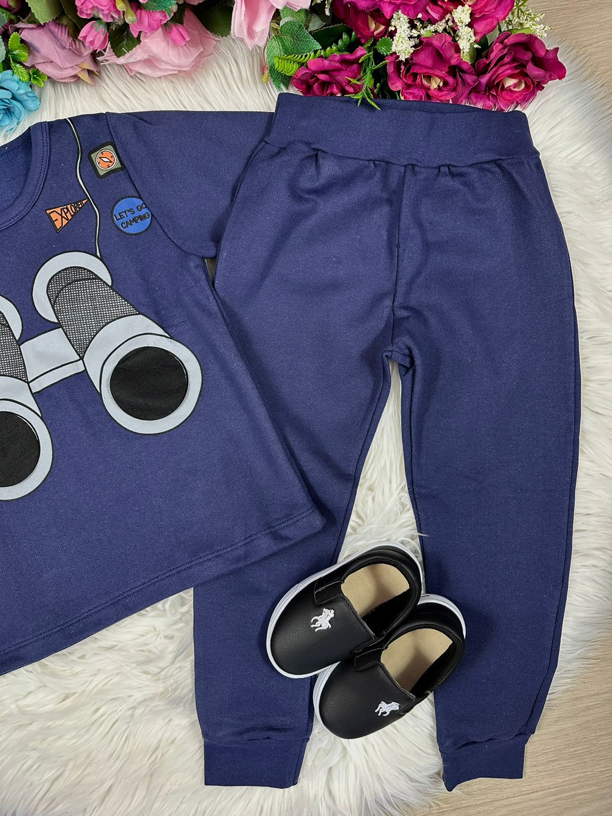 Conjunto Inverno Taita Kids Menino Binoculos Azul