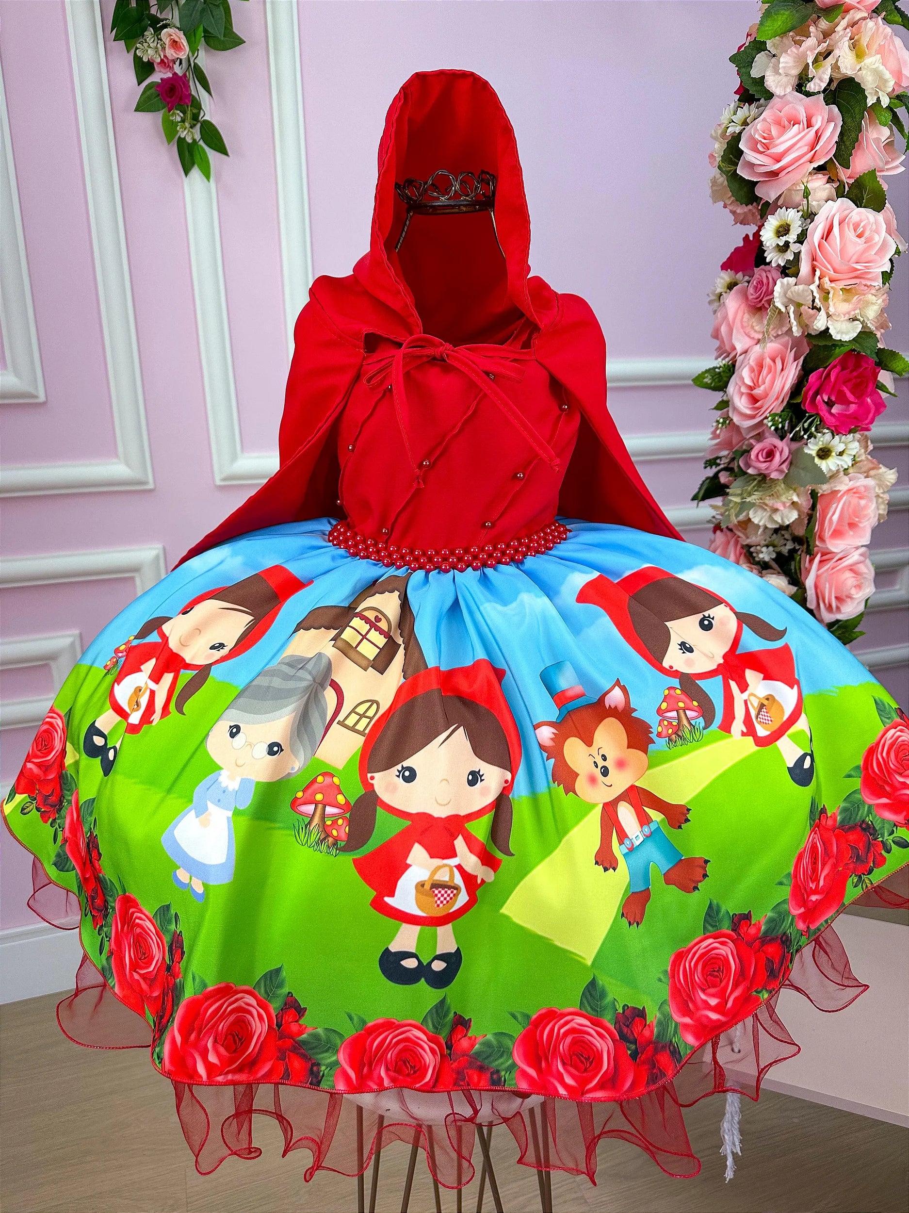 Vestido Infantil Temáticos da Gigi Chapeuzinho Vermelho - Glamim