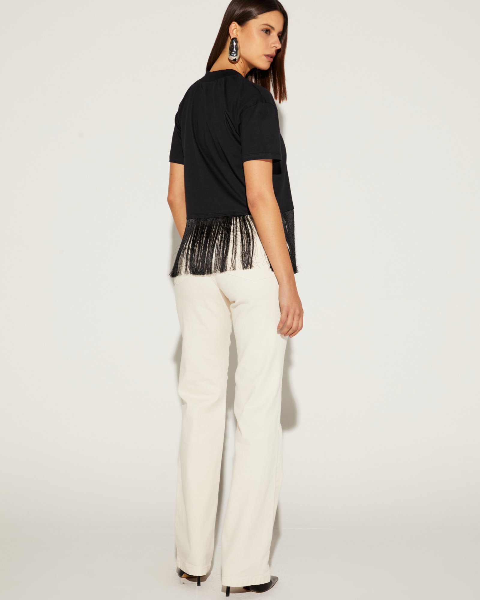 CALÇA FEMININA RETA TRADICIONAL JEANS ONCA PRETA
