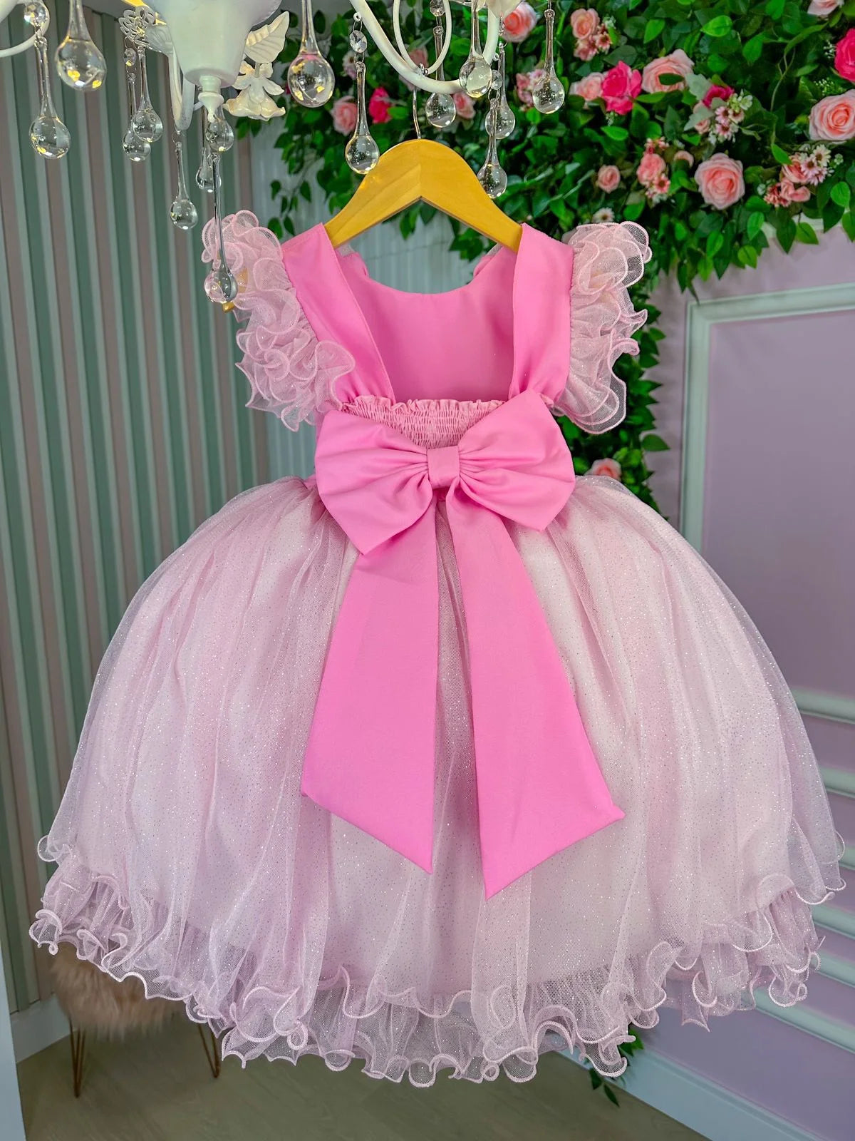 Vestido Princesa Belli Tematico Barbie Rosa Glamim