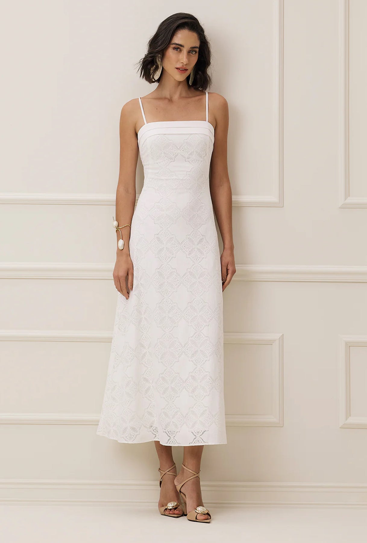 Vestido Super Midi Liso Com Lapela Charry
