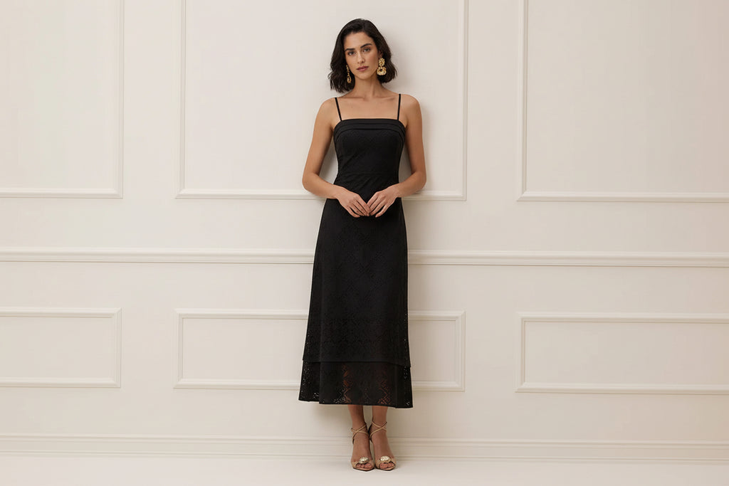 Vestido Super Midi Liso Com Lapela Charry