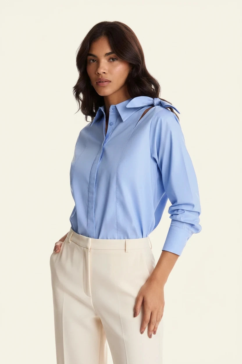 CAMISA COM LAÇO - CARLOTA COSTA